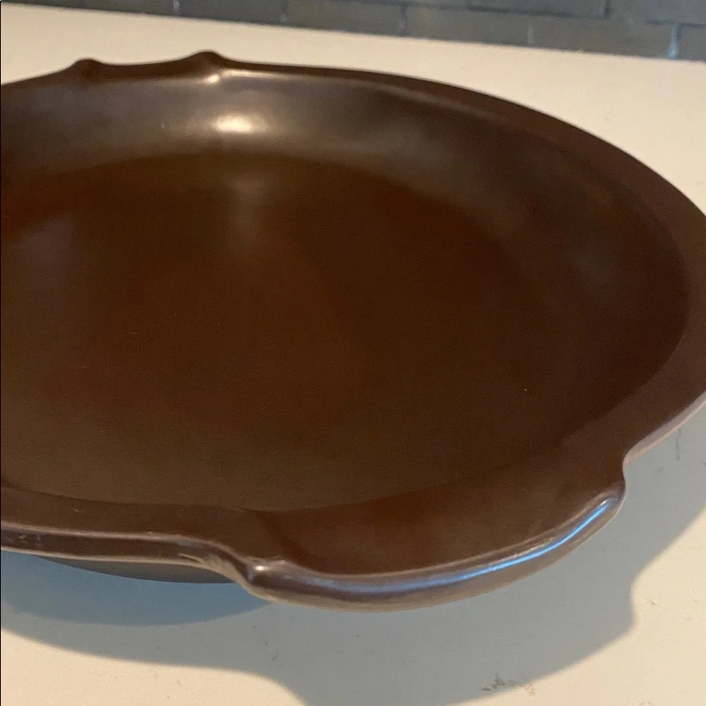 ARABIA Finland Brown LIEKKI FLAME Ulla Procope Handled Oval Platter Oven 16